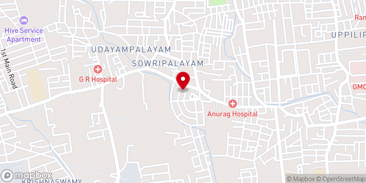 Map showing location of Annai Velankanni Chapel