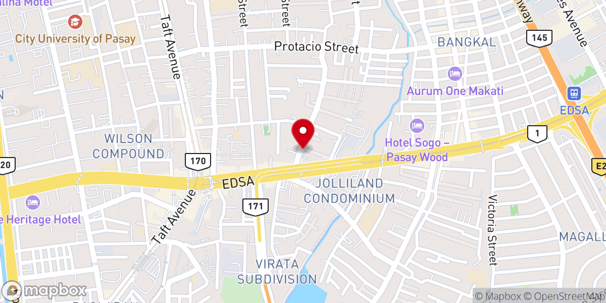 Map showing location of San Roque de Pasay Parish