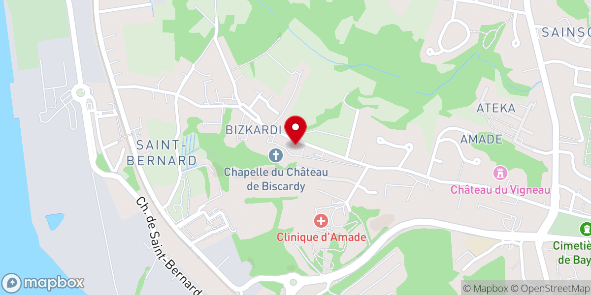 Map showing location of Chapelle du château de Biscardy