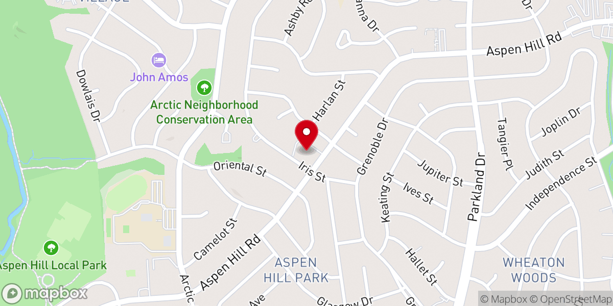 Map showing location of St. John's Evangelical Lutheran Church