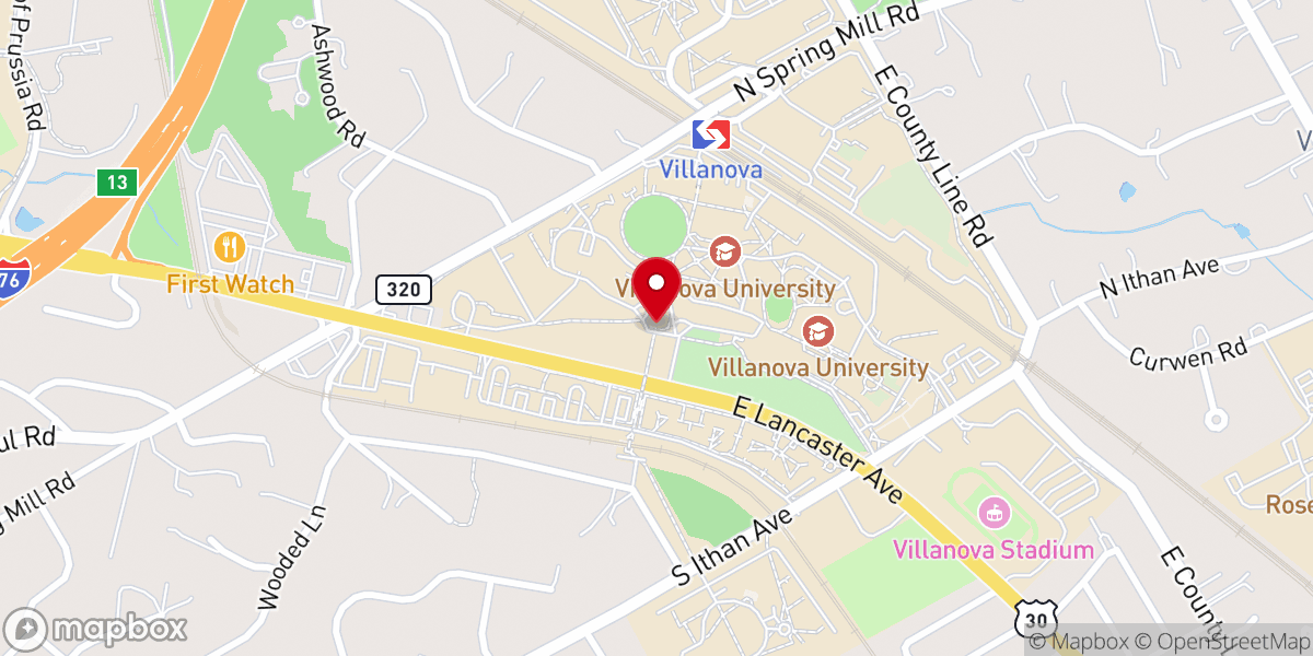 Map showing location of St. Thomas of Villanova Church