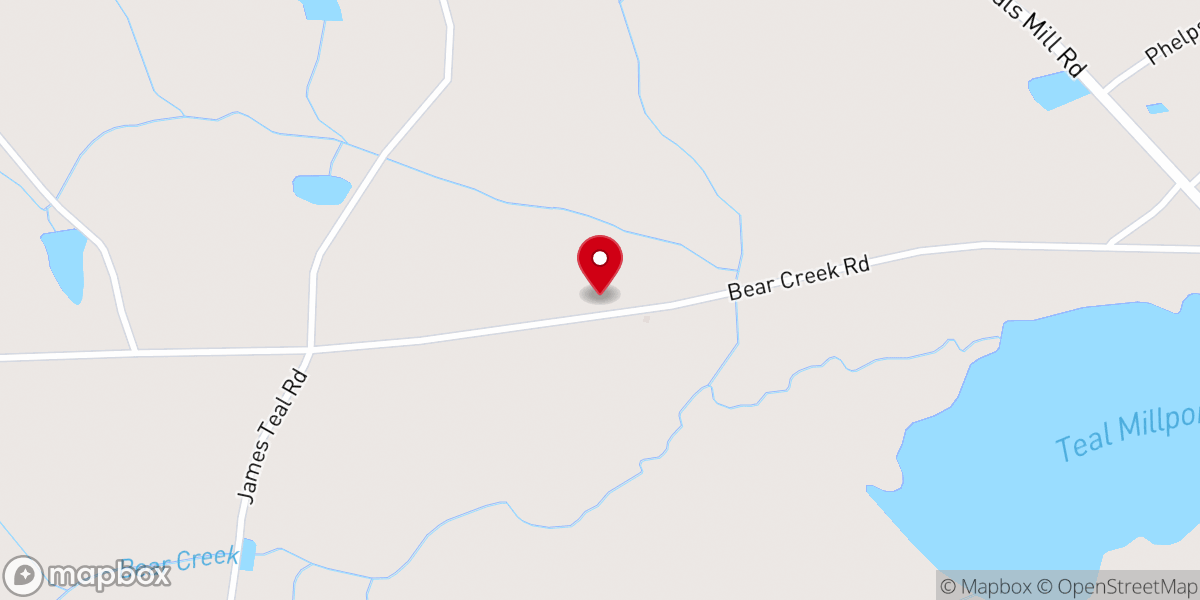 Map showing location of Teal Chapel Baptist Church