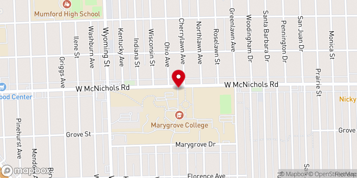 Map showing location of Metropolitan Detroit Youth Chorus