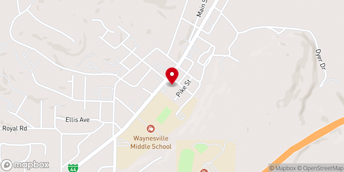 Map showing location of Westside Baptist Church