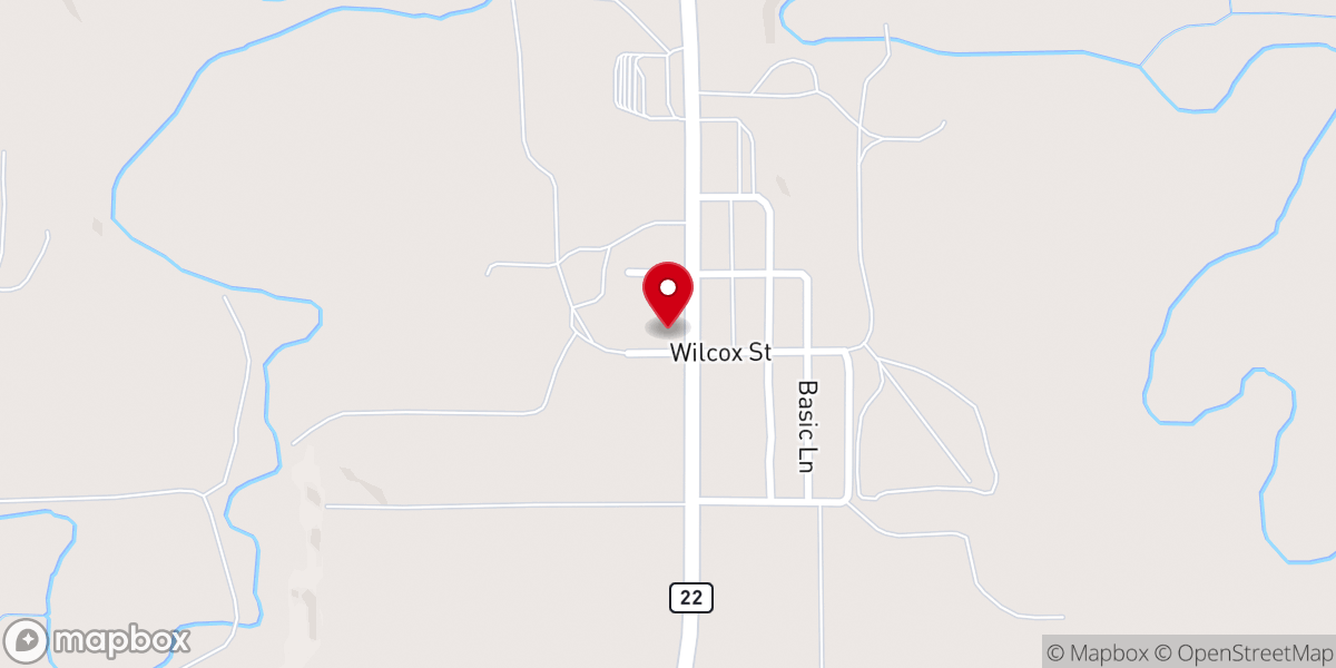 Map showing location of Manning Community Church