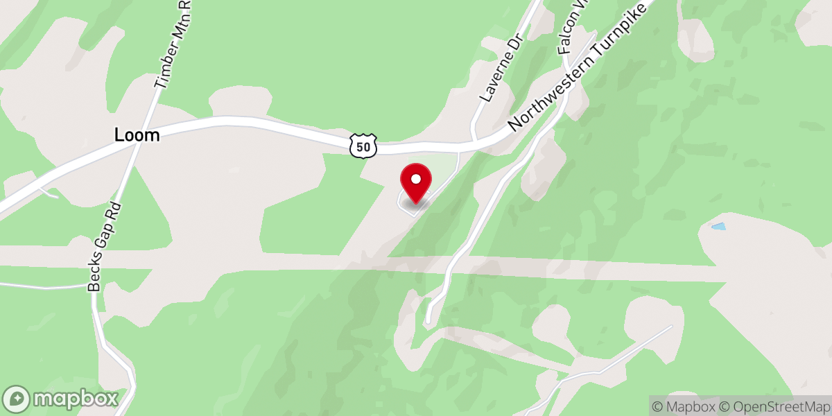 Map showing location of Mountain View Assembly of God