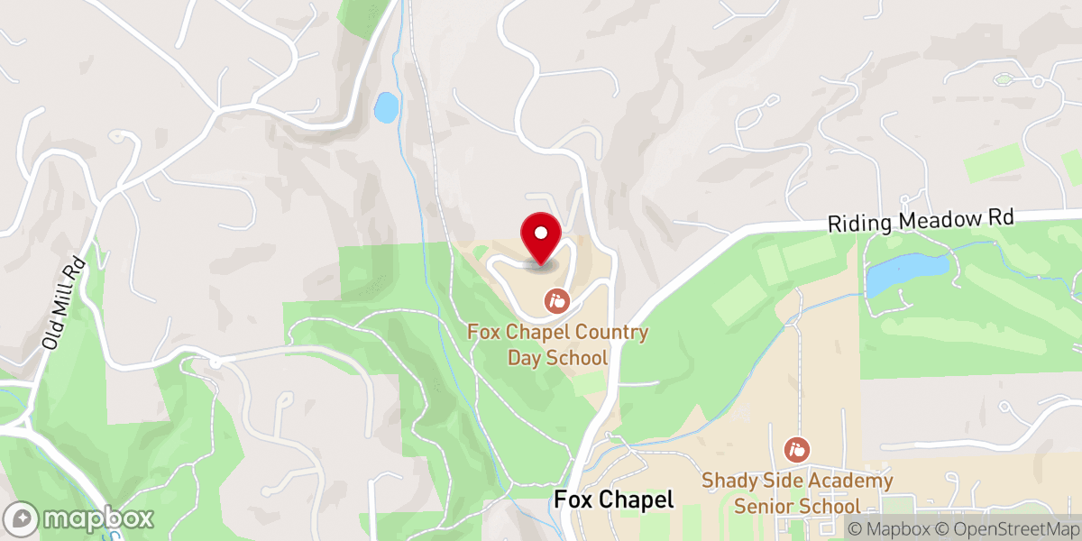 Map showing location of Christ Church Fox Chapel