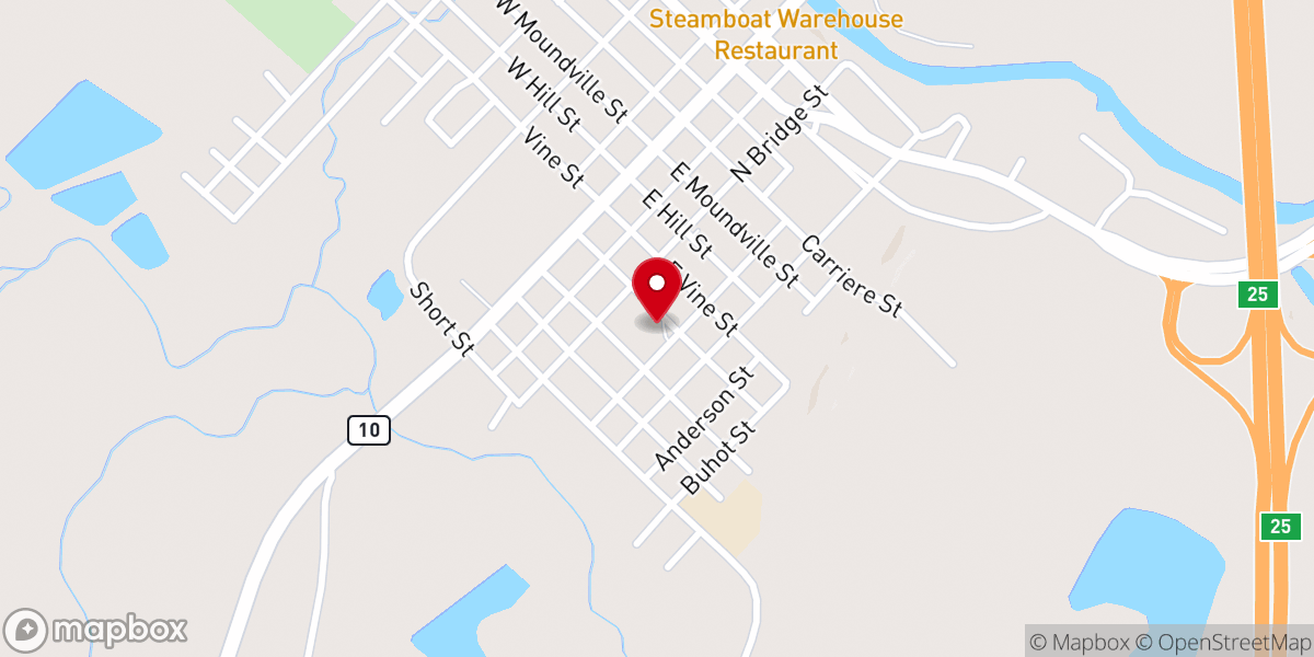 Map showing location of Holy Trinity Catholic Church