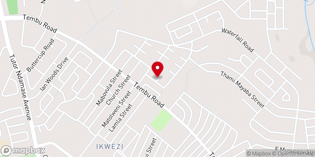 Map showing location of Ngangelizwe Assemblies of God