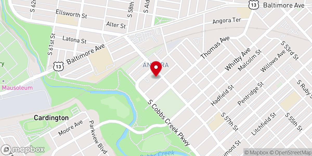 Map showing location of Southwest Philadelphia Seventh Day Adventist Church