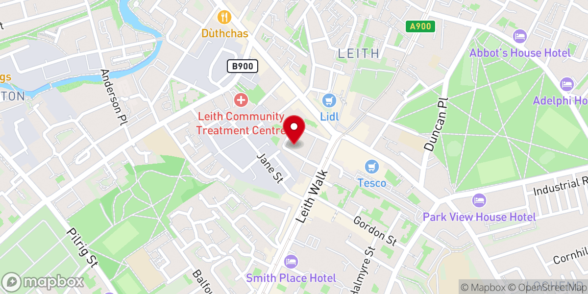 Map showing location of South Leith Baptist Church