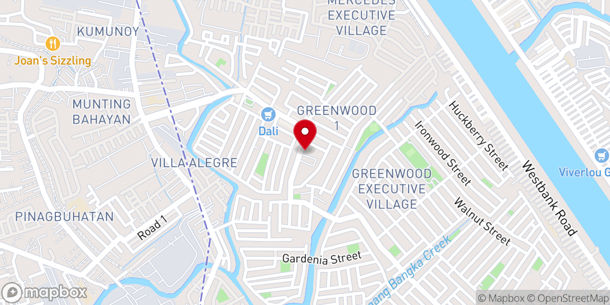 Map showing location of San Andres Apostol Parish (Diocese of Antipolo)