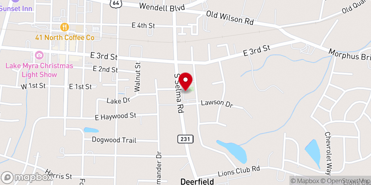 Map showing location of Covenant Presbyterian Church