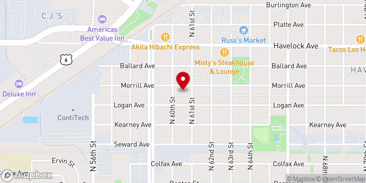 Map showing location of Havelock United Methodist Church
