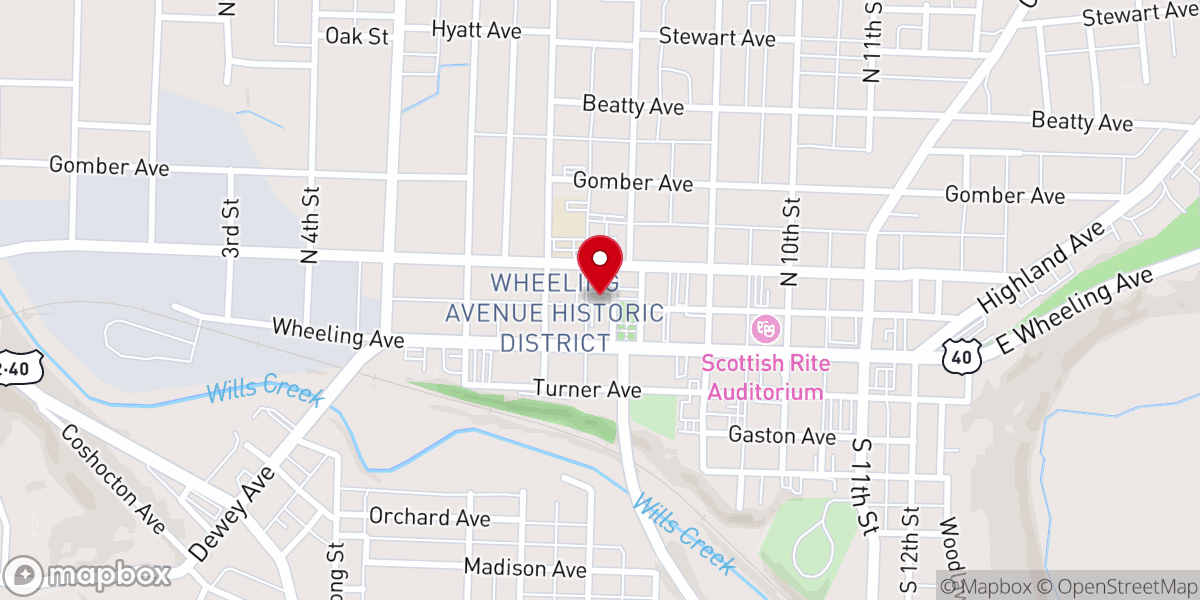 Map showing location of Second United Presbyterian Church