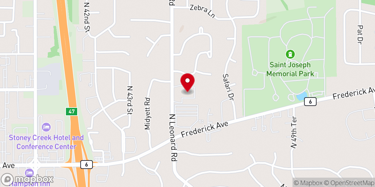 Map showing location of Central Christian Church