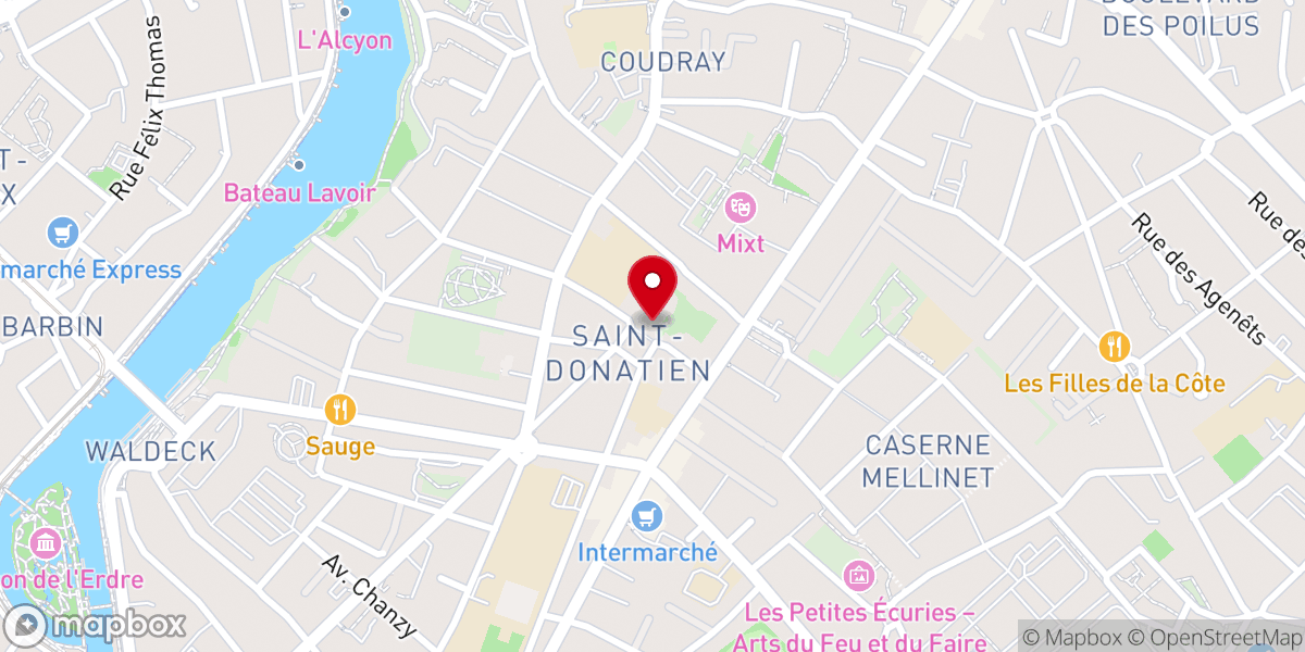 Map showing location of Basilique Saint-Donatien et Saint-Rogatien