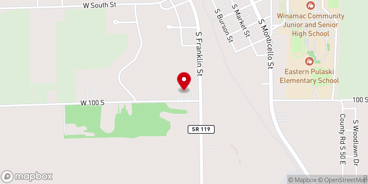Map showing location of Fellowship Baptist Church