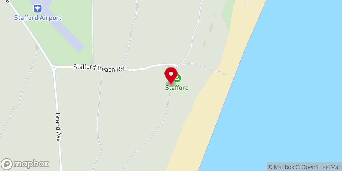 Map showing location of Stafford Beach Campground