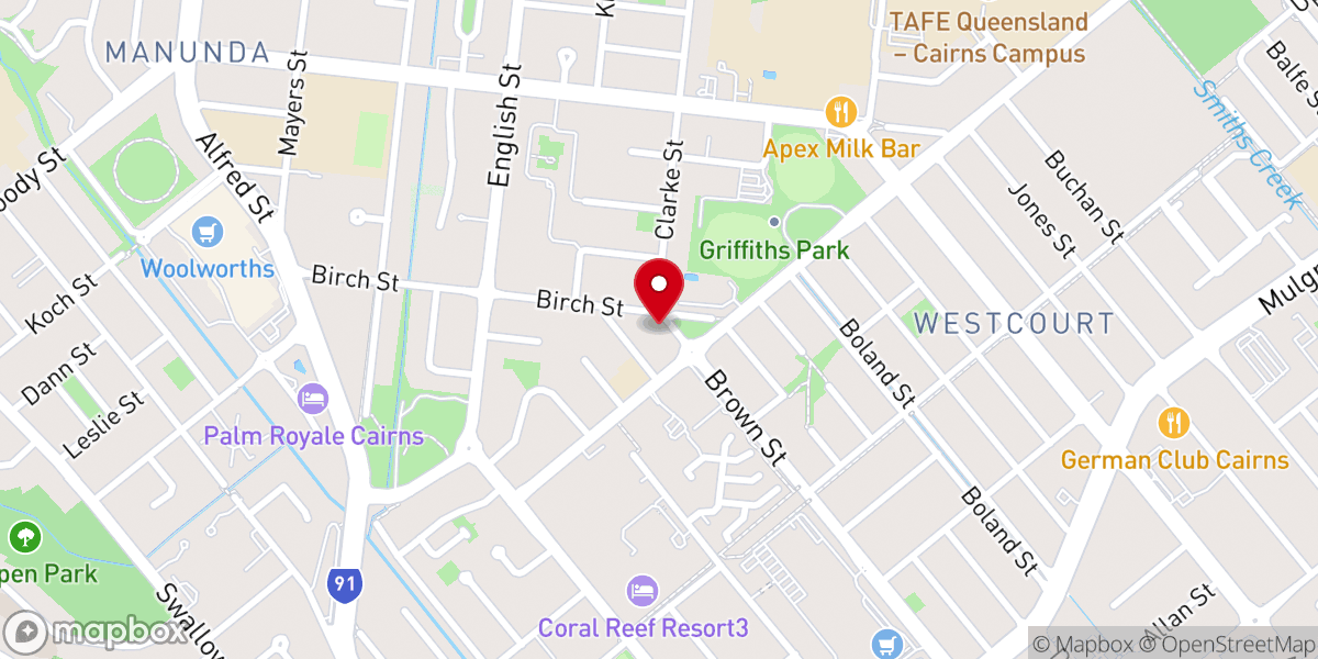 Map showing location of Cairns Korean Uniting Church