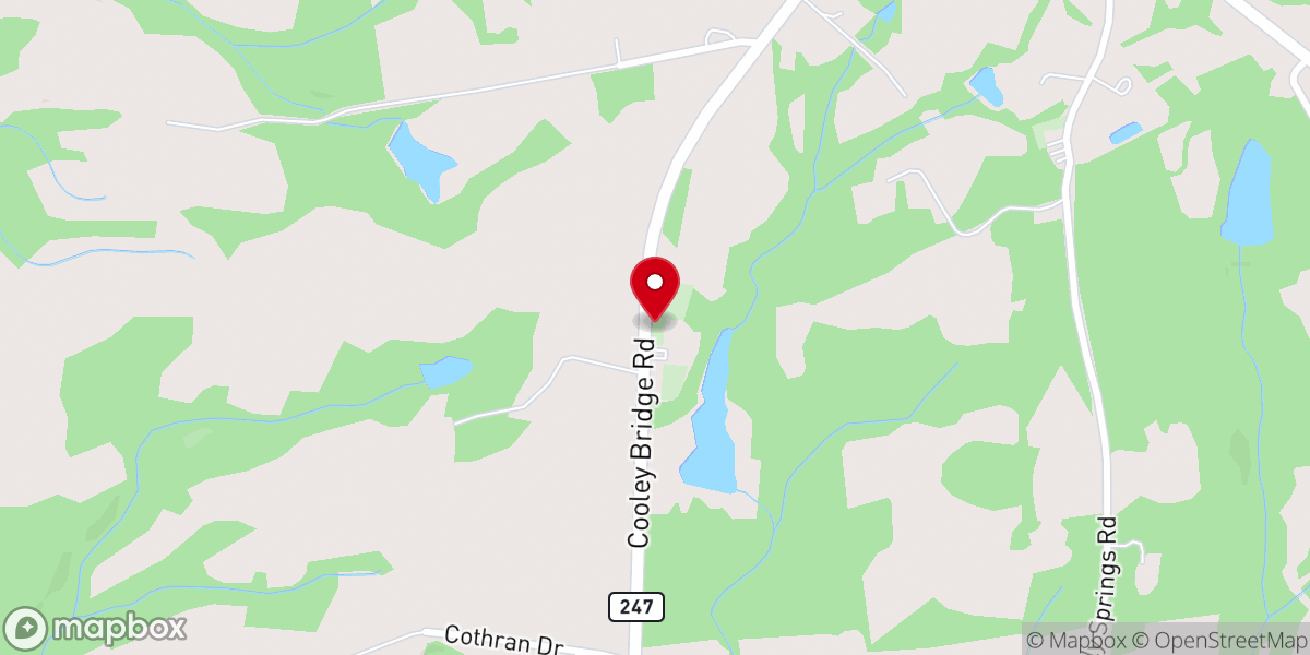 Map showing location of Cedar Shoals Baptist Church
