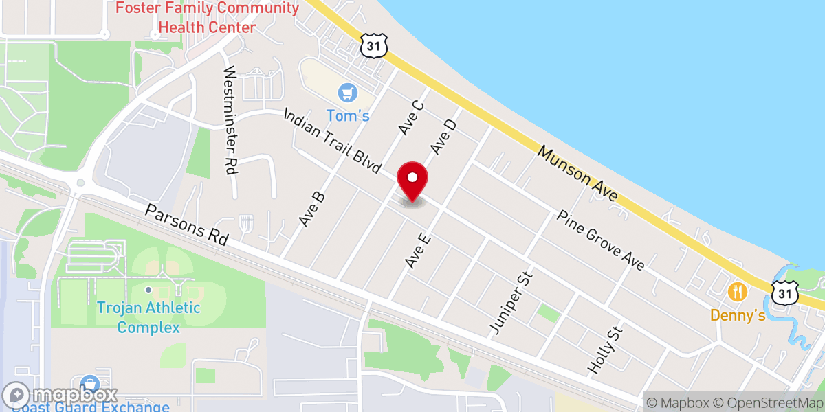 Map showing location of Pinegrove Church of God