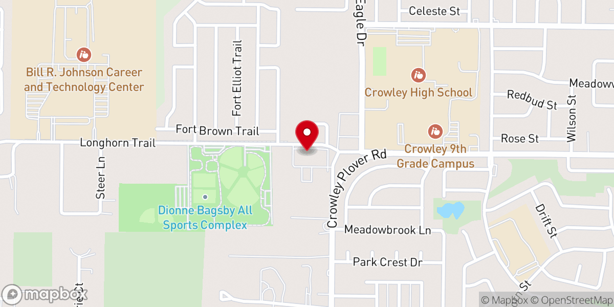 Map showing location of First Baptist Church-Crowley