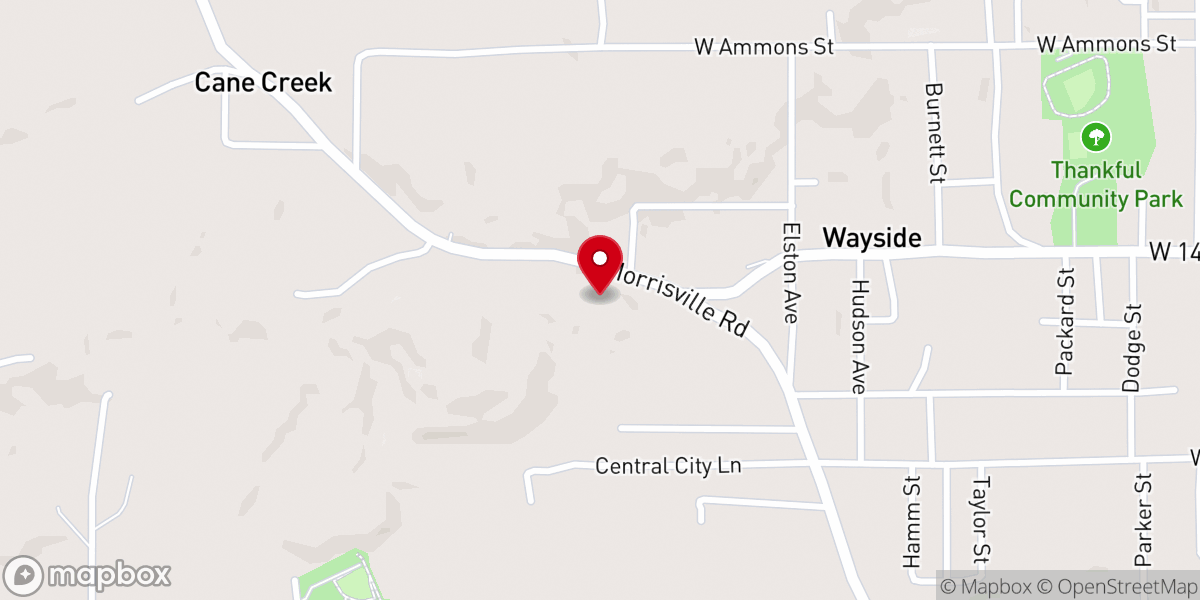 Map showing location of Mount Liberty Baptist Church