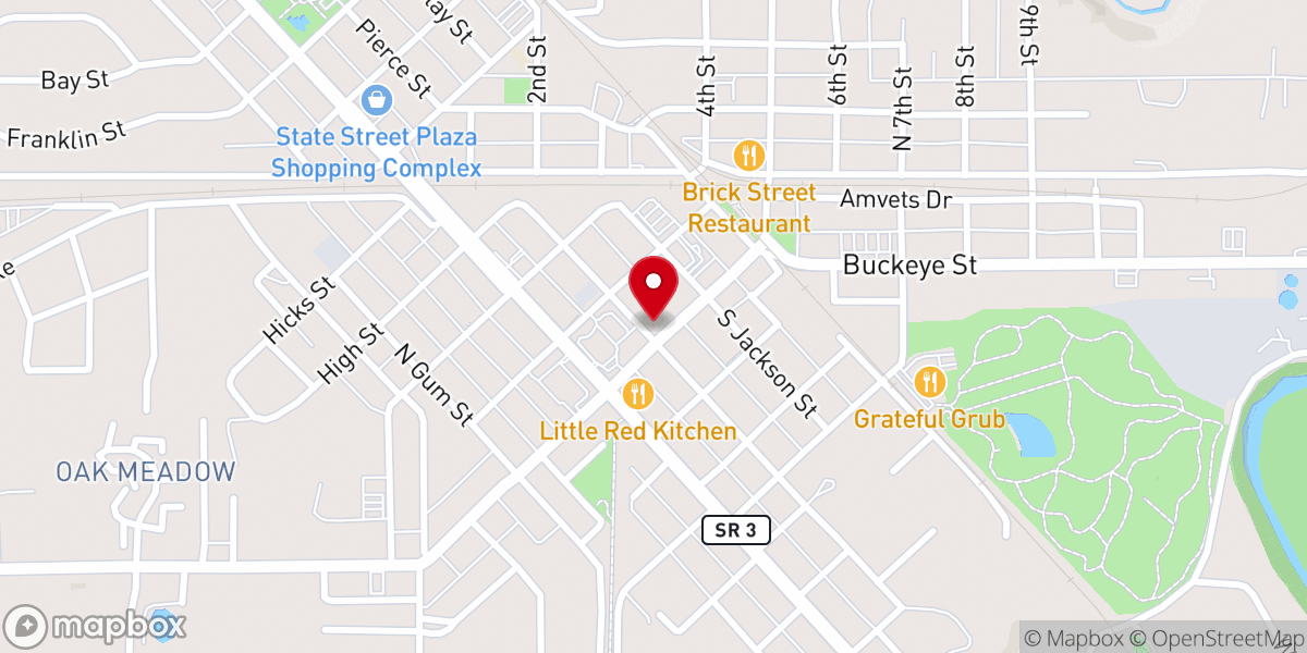 Map showing location of First Christian Church