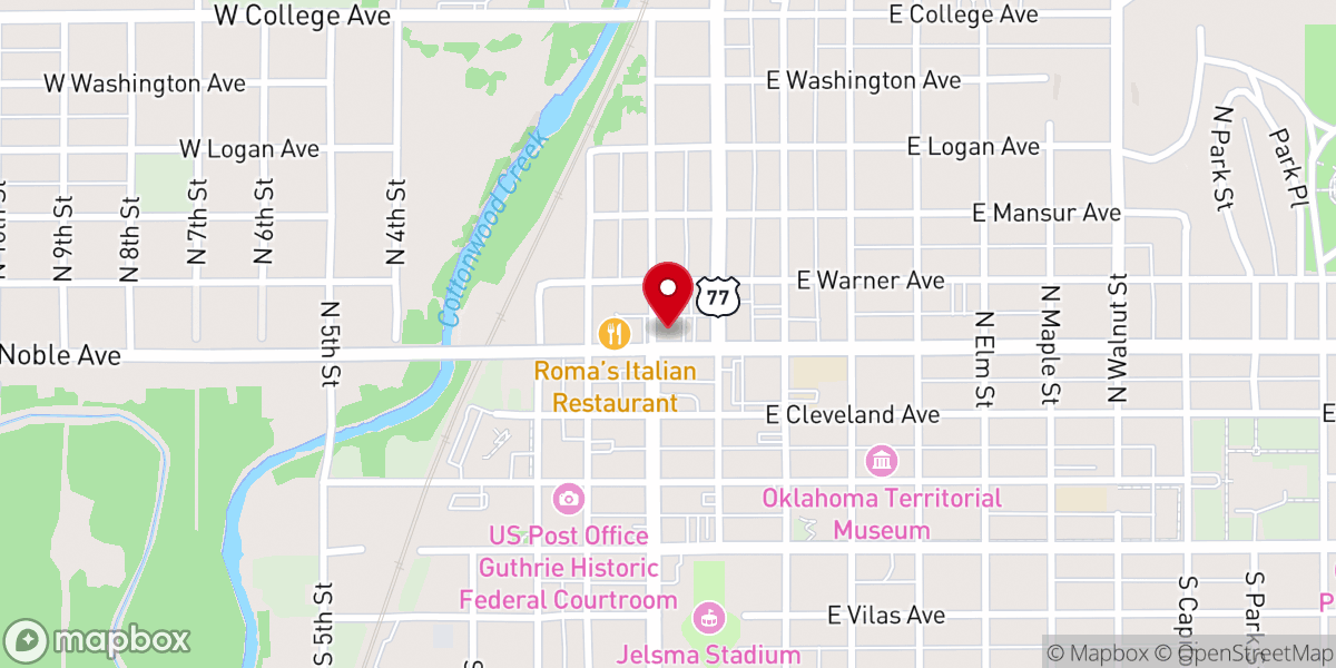 Map showing location of First United Presbyterian Church