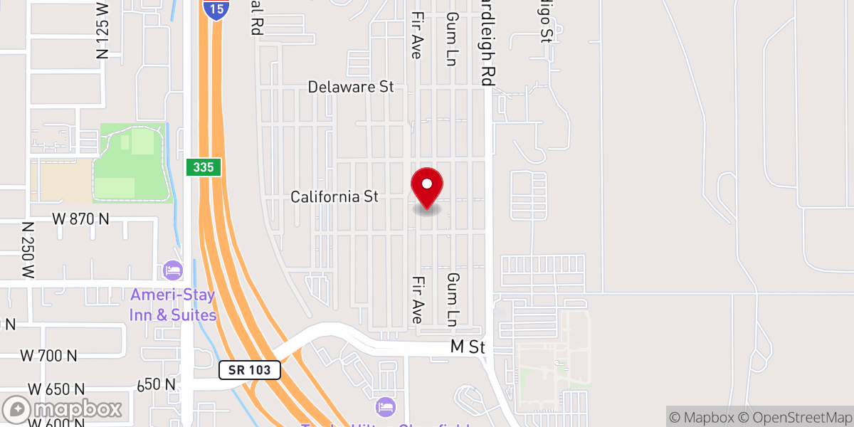 Map showing location of Hill air Force Base Ut