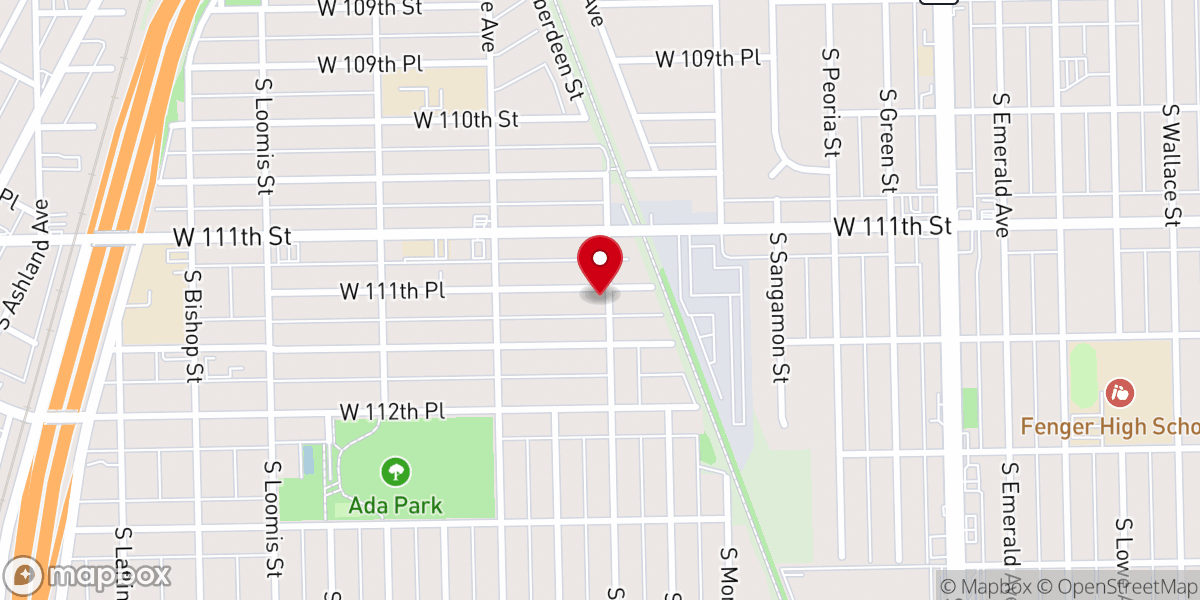 Map showing location of New Morgan Park Church of God in Christ