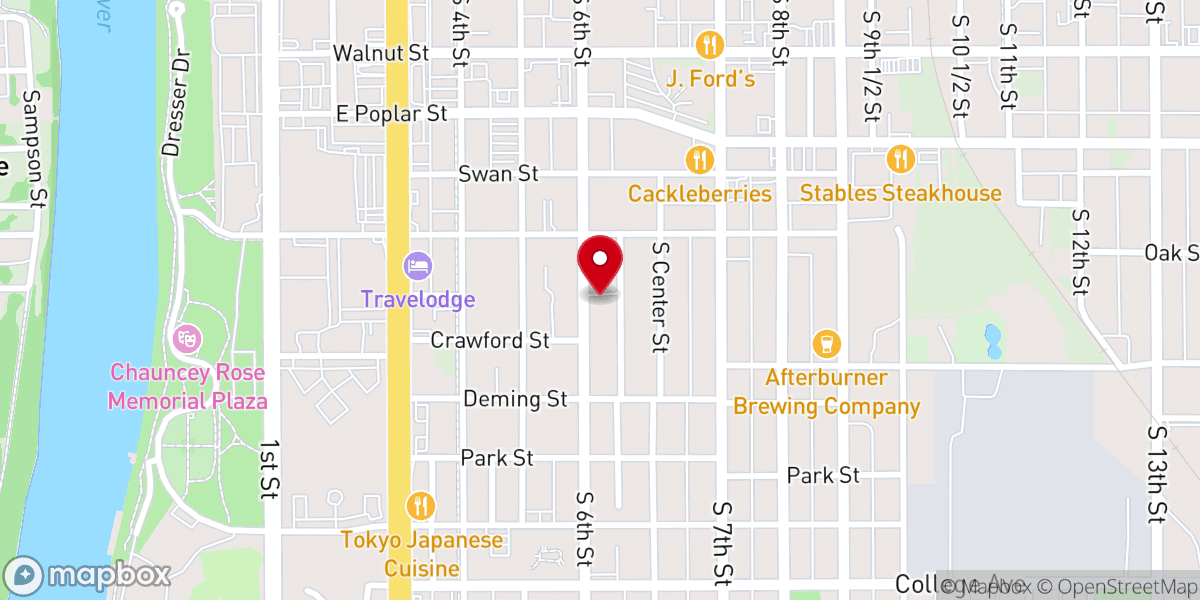 Map showing location of United Hebrew Congregation Terre Haute