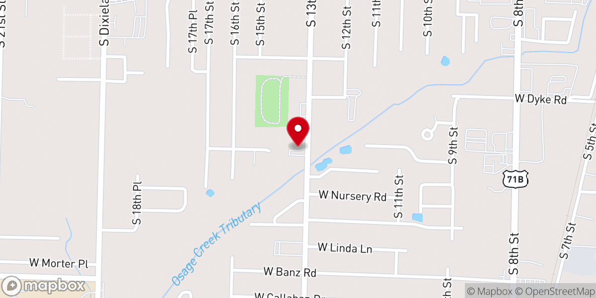 Map showing location of Rogers Church of God