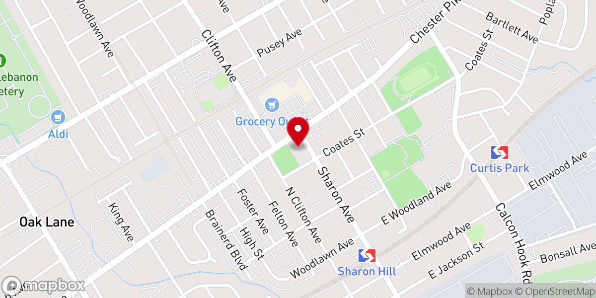 Map showing location of Philadelphia International Student Church