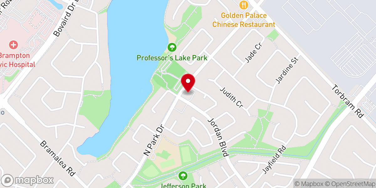 Map showing location of Brampton Chinese Baptist Church