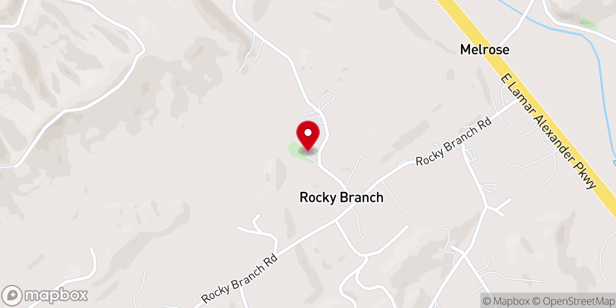 Map showing location of Rocky Branch Missionary Baptist