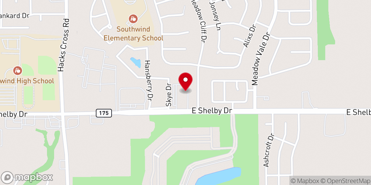 Map showing location of Southwind Church of Christ