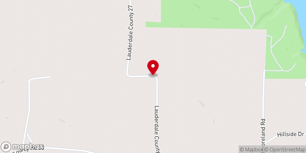 Map showing location of Bailey Springs Church