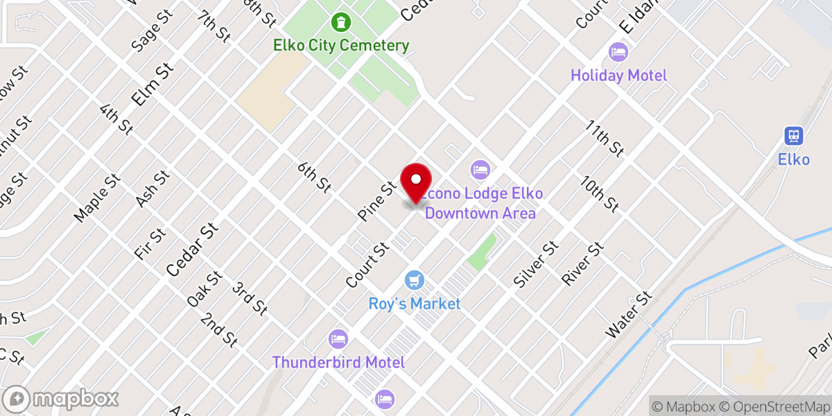 Map showing location of Elko County Social Services Department