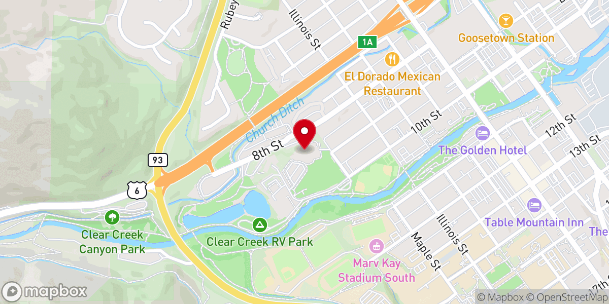 Map showing location of Golden Community Center