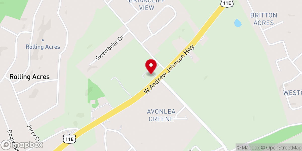 Map showing location of Talbott Cumberland Presbyterian Church