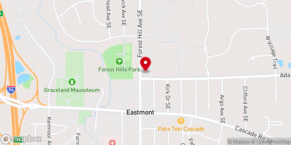 Map showing location of Forest Hills Bible Chapel