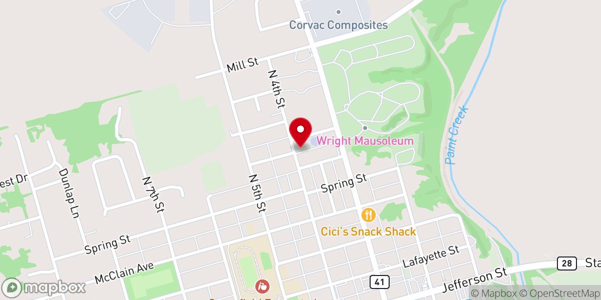 Map showing location of Greenfield Southern Baptist Church
