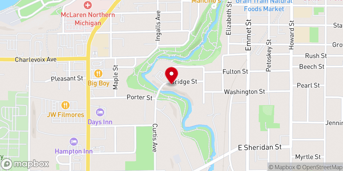 Map showing location of Bridge St. Church
