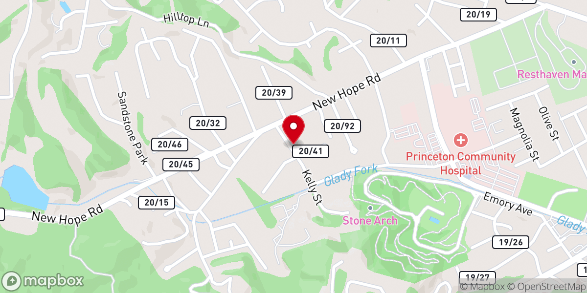 Map showing location of Corner Stone Baptist Church