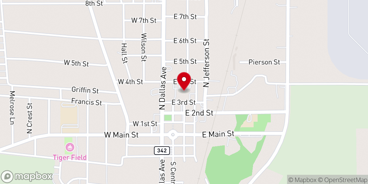 Map showing location of First Baptist Lancaster