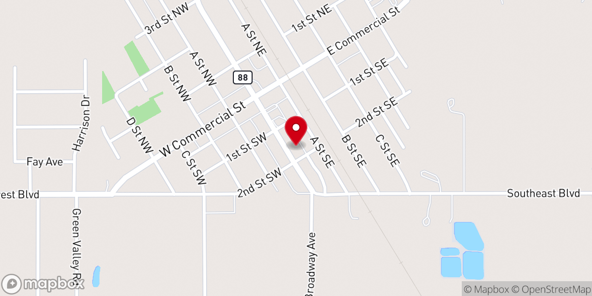 Map showing location of Inola United Methodist Church