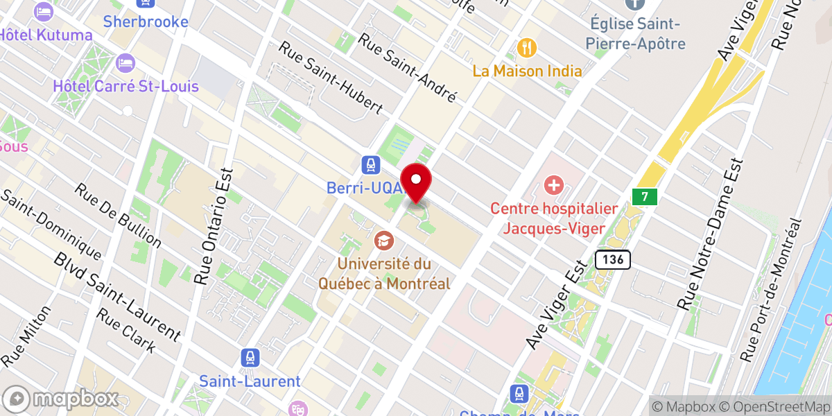 Map showing location of Notre-Dame-de-Lourdes Chapel