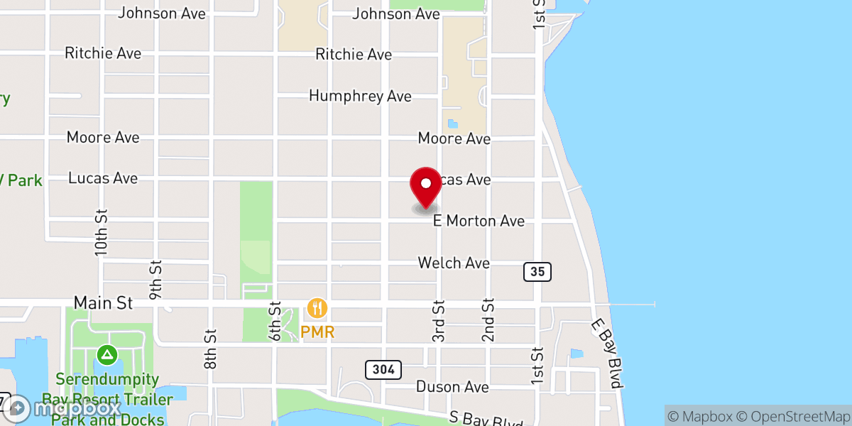 Map showing location of First Presbyterian Church